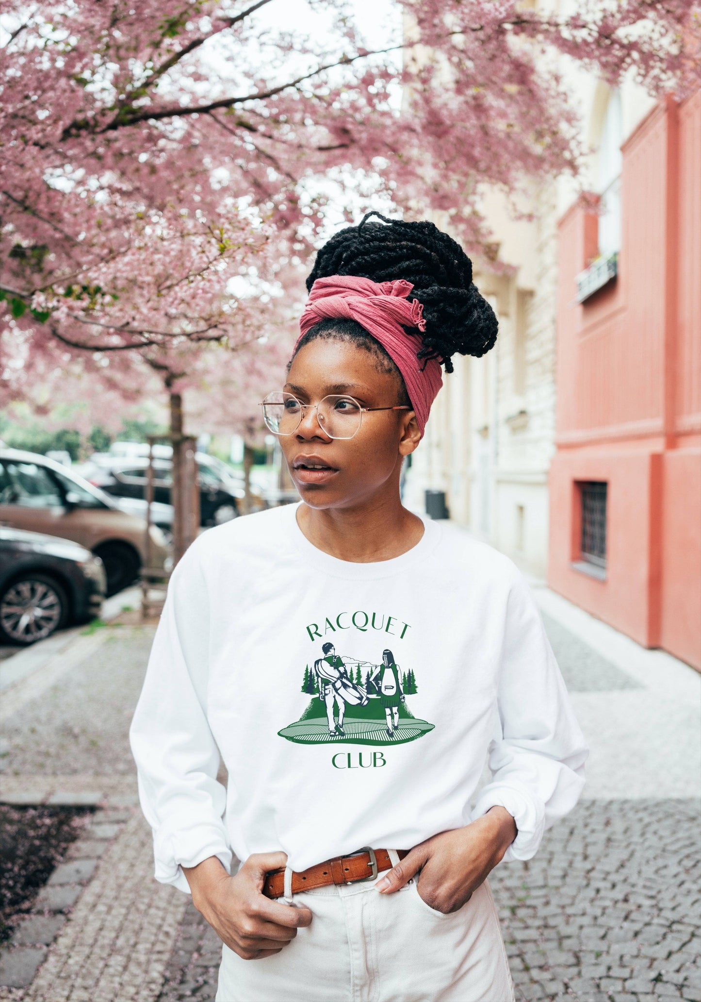 Racquet Club Organic White Sweater pull Le Court Club